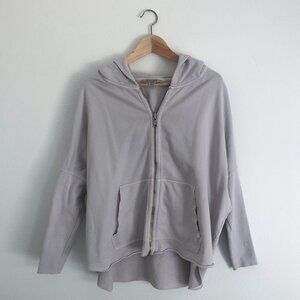 AllSaints Xonda  zipped Hooded sweatshirt light gray